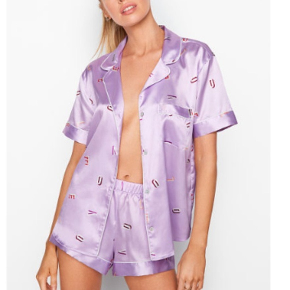 Victoria’s Secret Love Letter Satin Pajama Set